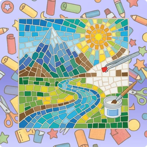 Basteln: Mosaikbild