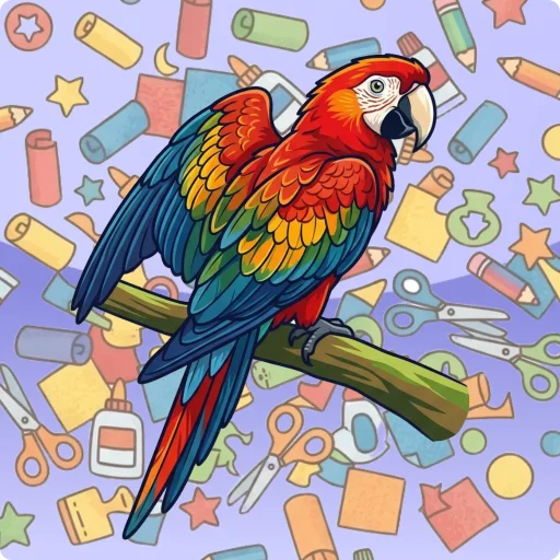 Verven: Tropische vogel
