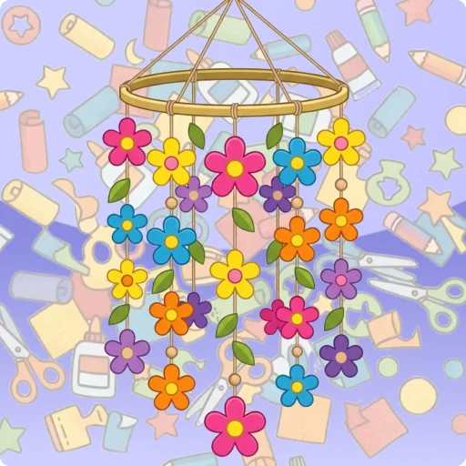 Verven: Bloemenmobiel